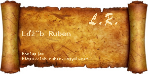Löb Ruben névjegykártya